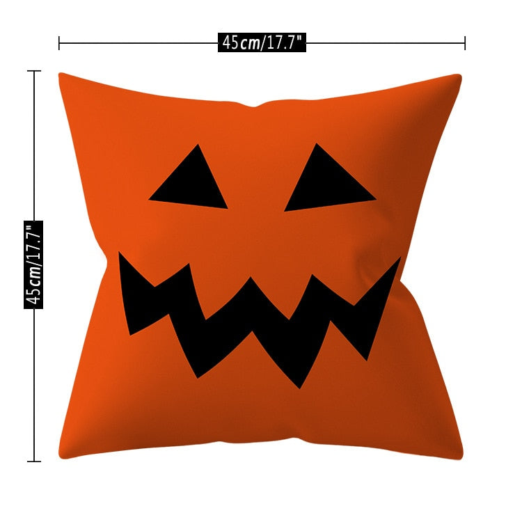 Trick or Treat & Pompoen Kussenhoes / Voor Kussen Maat: 45*45cm