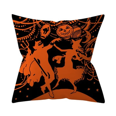 Trick or Treat & Pompoen Kussenhoes / Voor Kussen Maat: 45*45cm