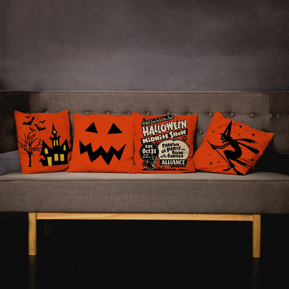 Trick or Treat & Pompoen Kussenhoes / Voor Kussen Maat: 45*45cm