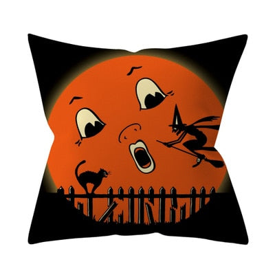 Trick or Treat & Pompoen Kussenhoes / Voor Kussen Maat: 45*45cm