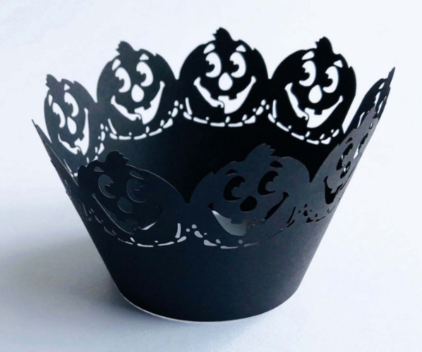 12 stuks Cupcake Wrapper Decor Bakvormpjes Uitgesneden Papieren Cake Omhulsel Halloween Heks Spinnenweb Kasteel Halloween Decoratie