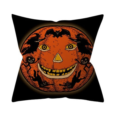 Trick or Treat & Pompoen Kussenhoes / Voor Kussen Maat: 45*45cm