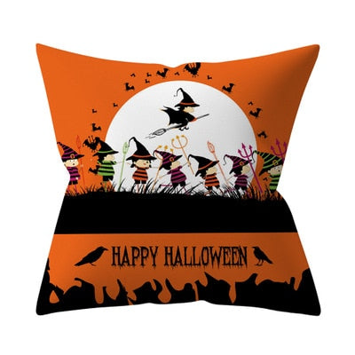 Trick or Treat & Pompoen Kussenhoes / Voor Kussen Maat: 45*45cm