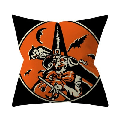 Trick or Treat & Pompoen Kussenhoes / Voor Kussen Maat: 45*45cm